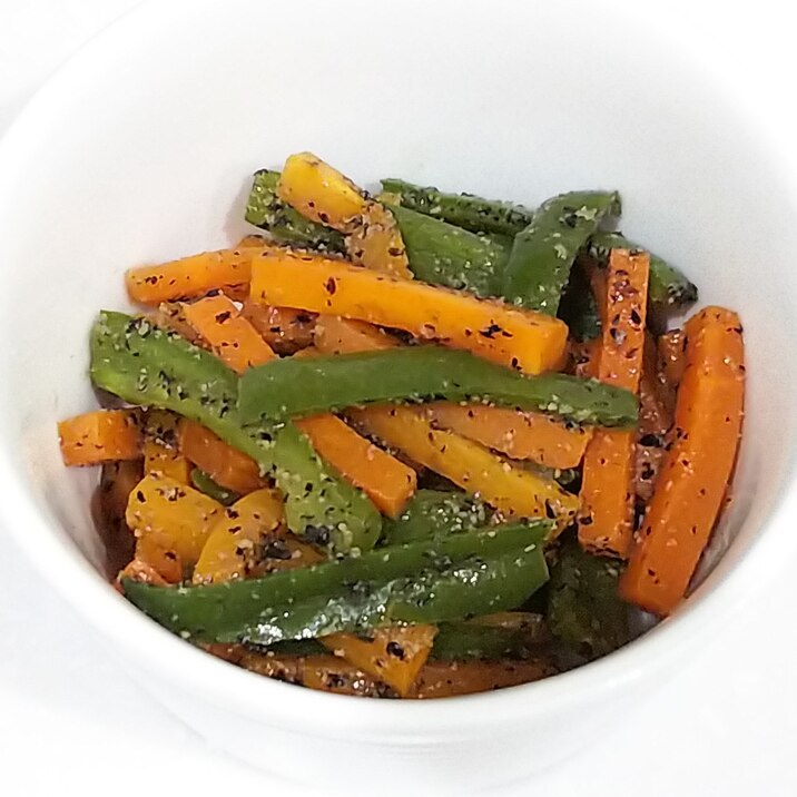 レンジで簡単 人参とピーマンのごま和え レシピ 作り方 By Ichi5 楽天レシピ レンジで簡単 人参とピーマンのごま和え レシピ 作り方 By Ichi5 楽天レシピ